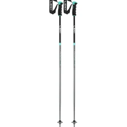 Leki Neolite Airfoil skistokken dames gunmetal  black light turquoise< Skistokken|Wintersport