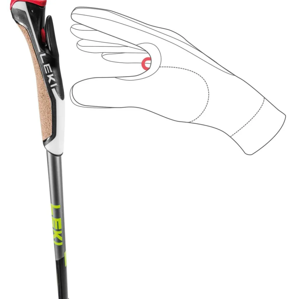 Wandelen|Wandelstokken-Leki Traveller Alu wandelstokken black silvergrey neon yellow