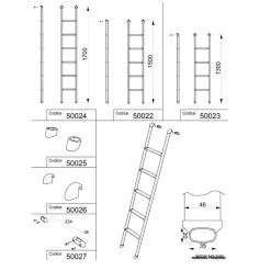 Ladders-Lippert Titta aluminium ladder 150 x 28 cm