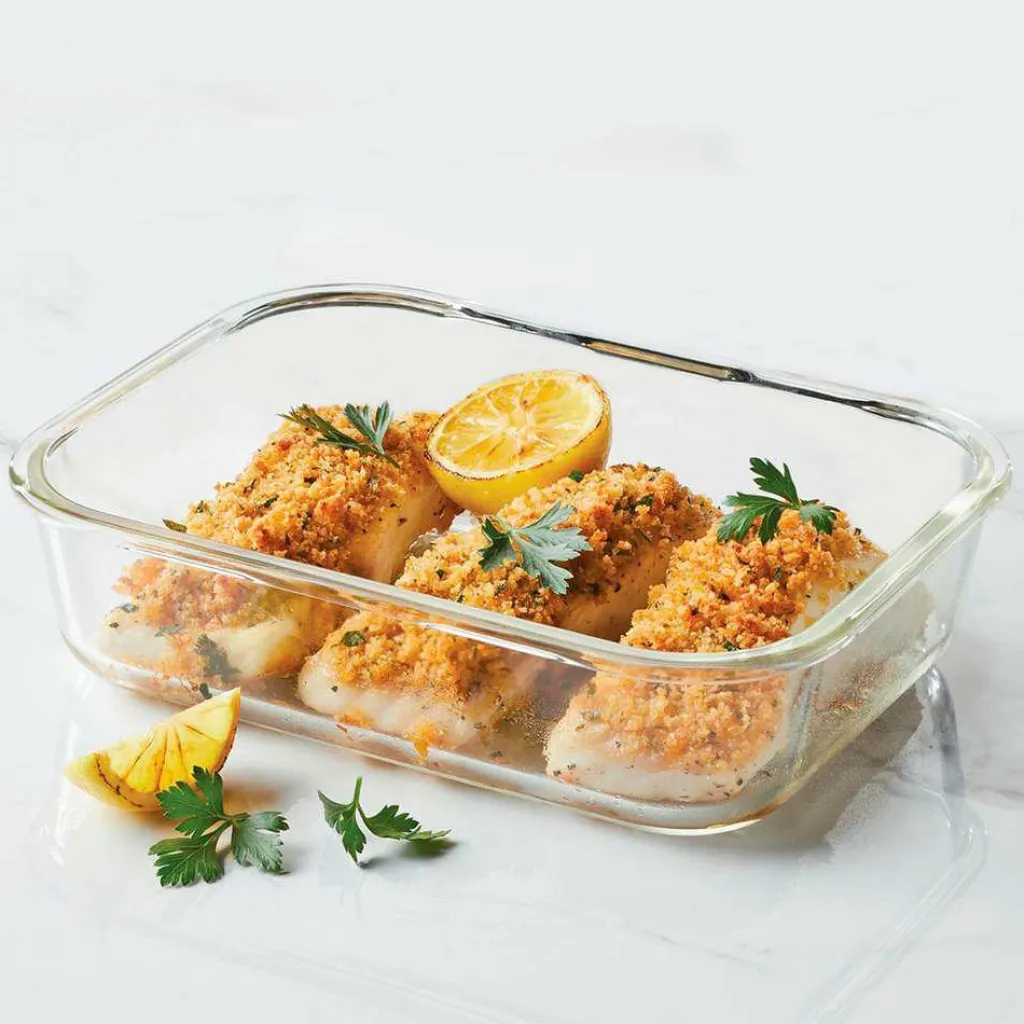 Lock & Lock Ovenschaal met deksel 1,6 liter glas< Schalen