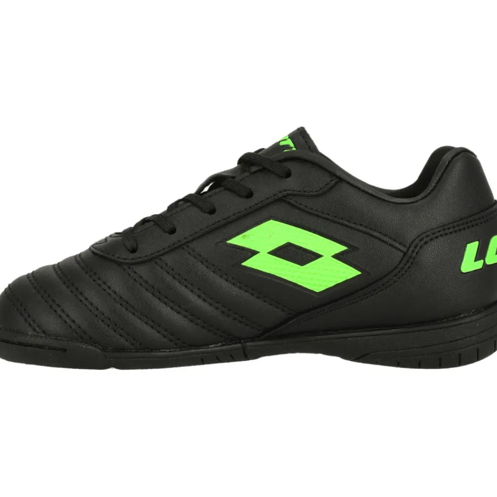 Lotto Milano 700 ID JR zaalvoetbalschoenen junior all black spring green< Voetbalschoenen