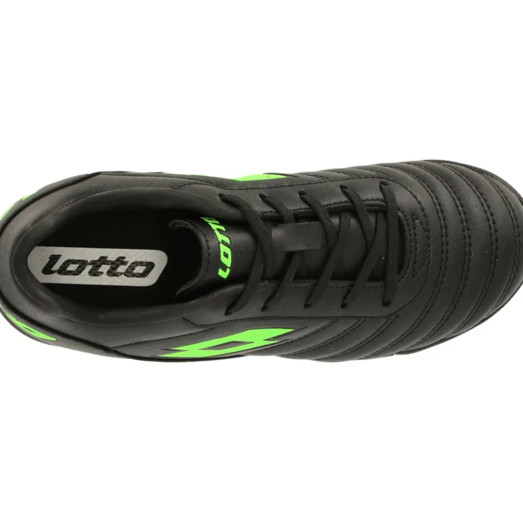 Lotto Milano 700 ID JR zaalvoetbalschoenen junior all black spring green< Voetbalschoenen