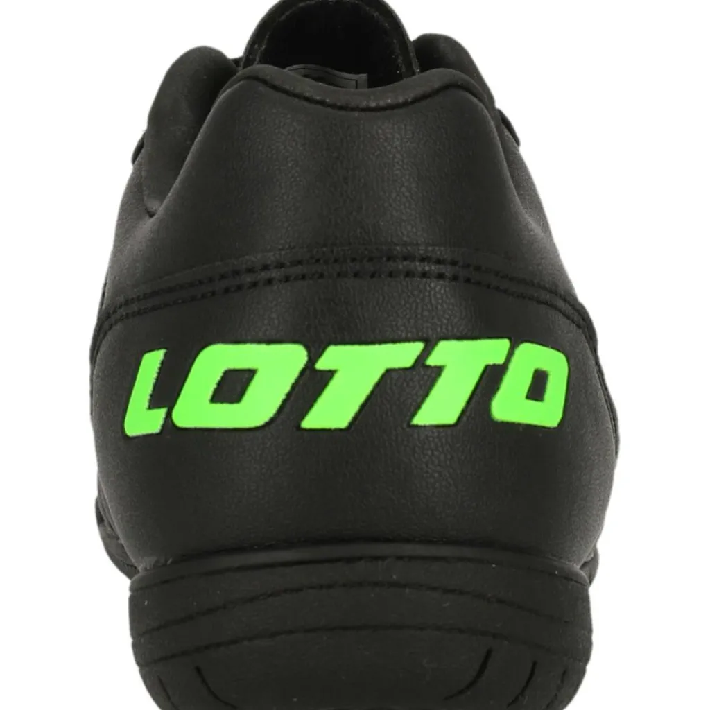 Lotto Milano 700 ID JR zaalvoetbalschoenen junior all black spring green< Voetbalschoenen