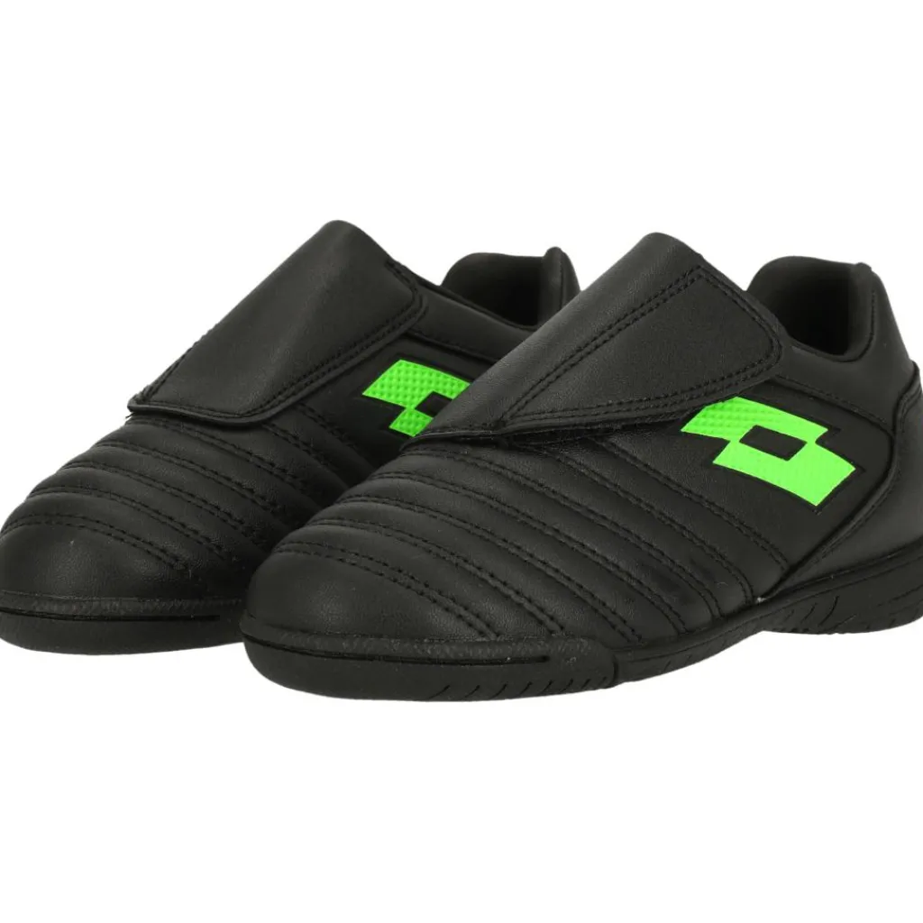 Lotto Milano 700 ID K zaalvoetbalschoenen junior all black spring green< Voetbalschoenen
