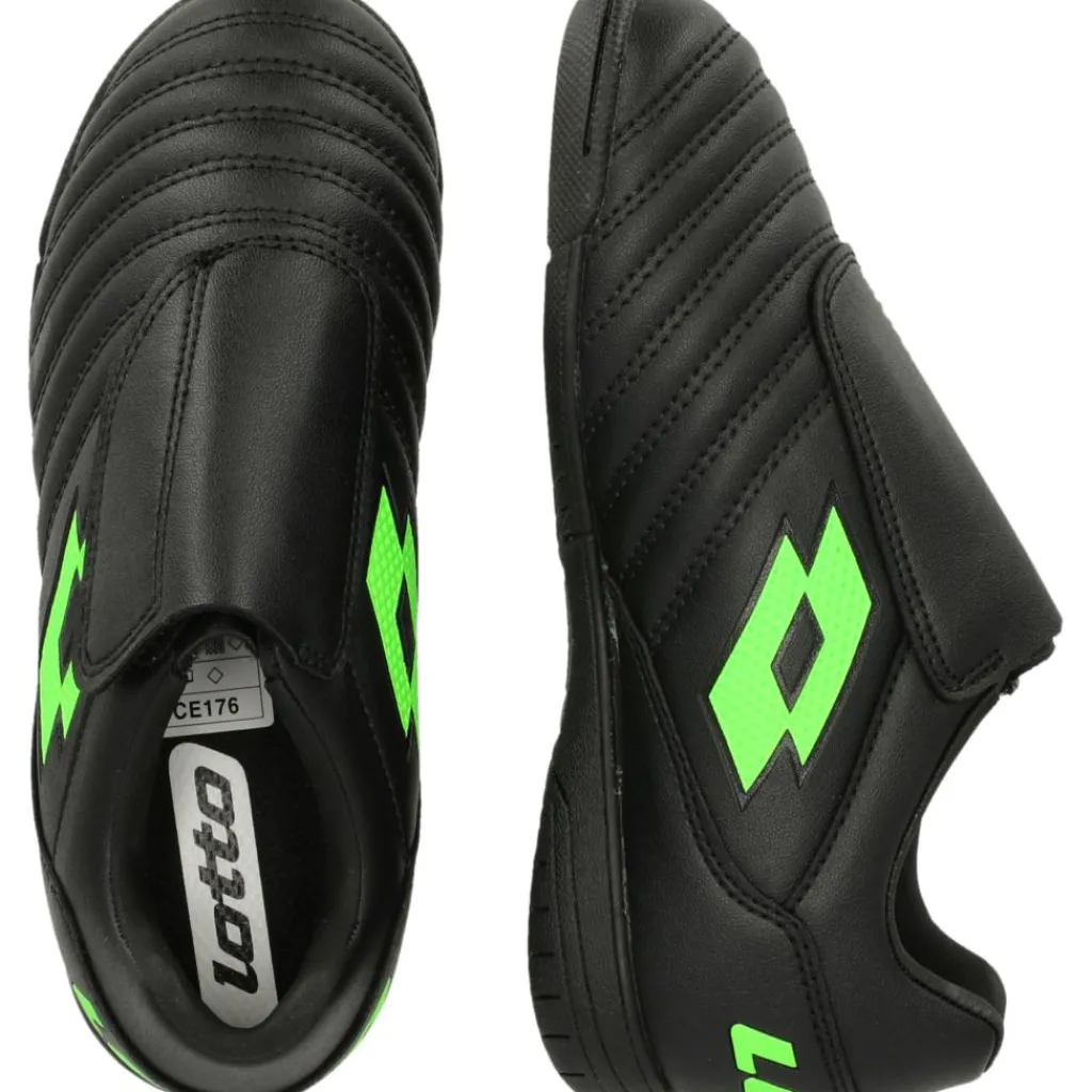 Lotto Milano 700 ID K zaalvoetbalschoenen junior all black spring green< Voetbalschoenen
