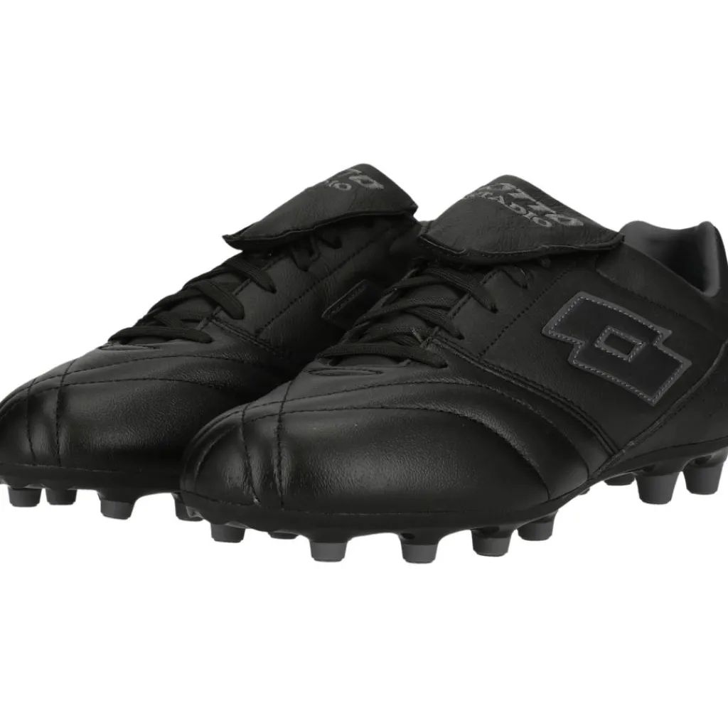 Lotto Stadio 200 FG voetbalschoenen heren all black asphalt< Voetbalschoenen