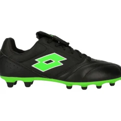 Lotto Stadio 200 III FG voetbalschoenen heren all black spring green< Voetbalschoenen