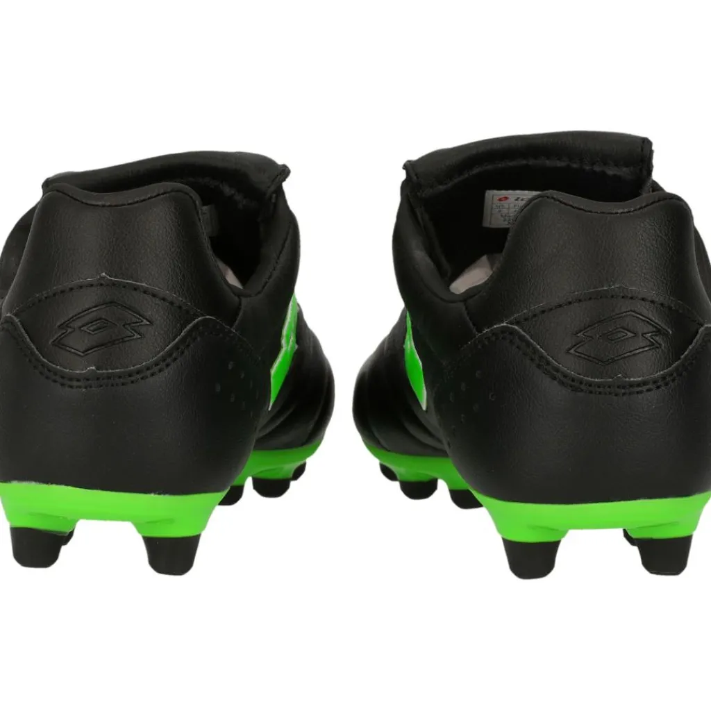 Lotto Stadio 200 III FG voetbalschoenen heren all black spring green< Voetbalschoenen