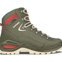 Wandelen|Wandelschoenen-Lowa Renegade Evo GTX Mid Ws wandelschoenen dames grey green panna