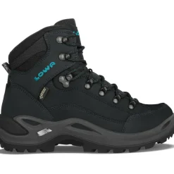 Wandelen|Wandelschoenen-Lowa Renegade GTX Mid Ws wandelschoenen dames  asphalt turquoise