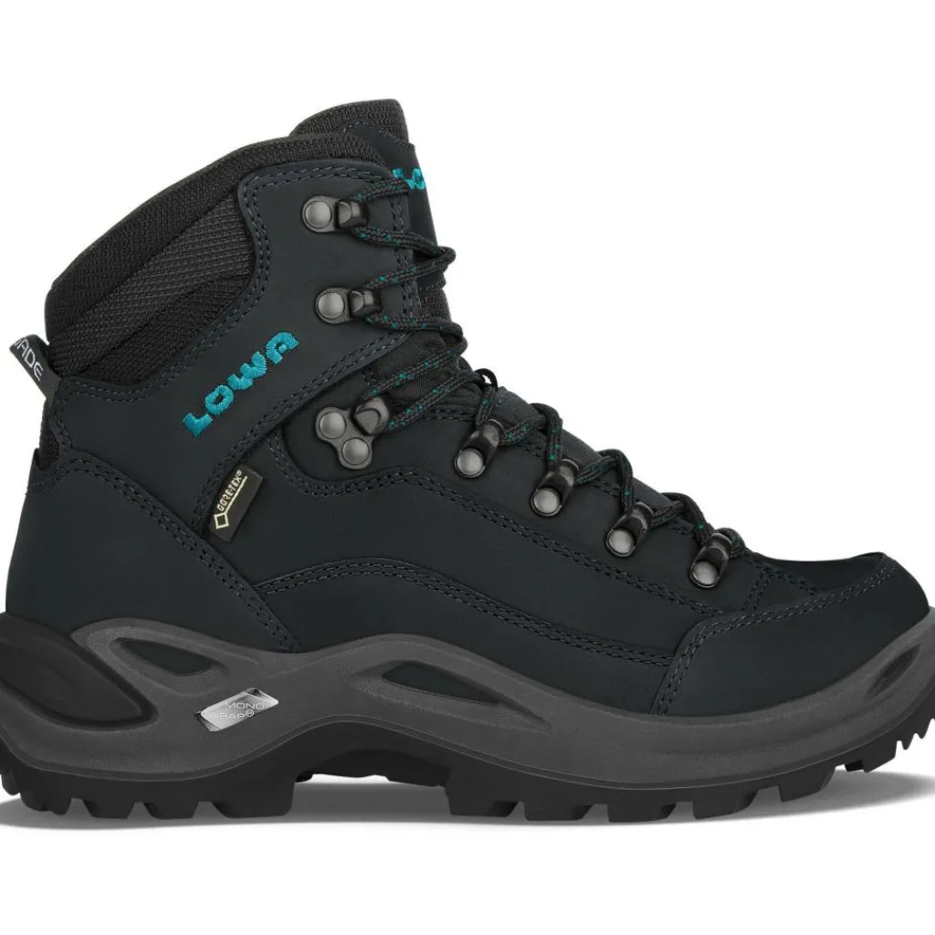 Wandelen|Wandelschoenen-Lowa Renegade GTX Mid Ws wandelschoenen dames asphalt turquoise