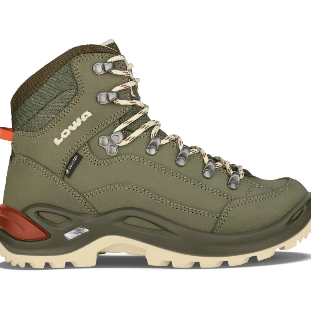 Wandelen|Wandelschoenen-Lowa Renegade GTX Mid Ws wandelschoenen dames greygreen panna