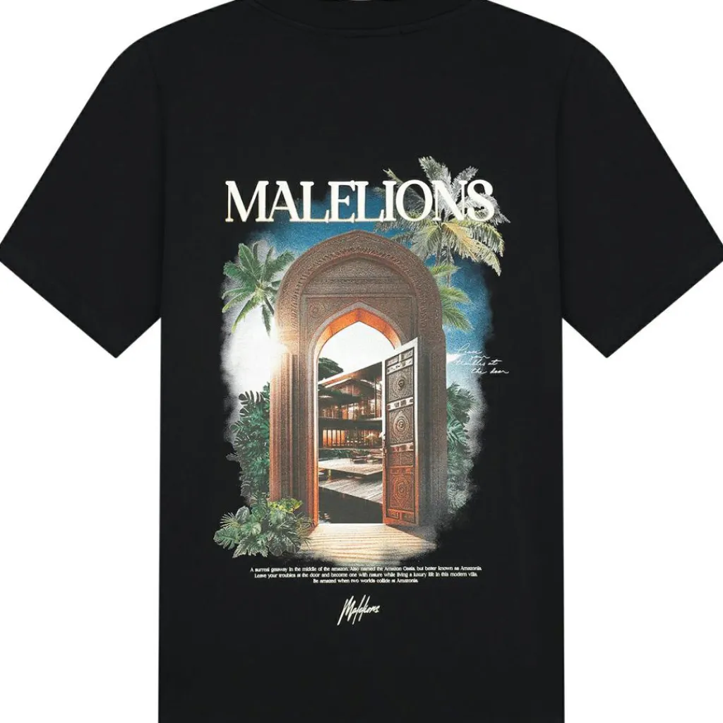 Shirts, Polo's & Blouses-Malelions Amazon shirt heren black