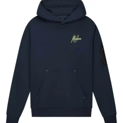 Truien & Vesten-Malelions Counter hoodie junior navy bright yellow