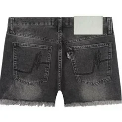 Broeken-Malelions Damaged Denim short dames black