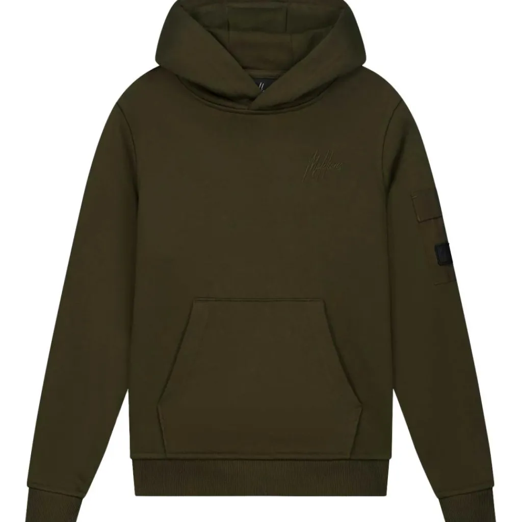 Malelions Nylon Pocket hoodie junior moss green< Truien & Vesten