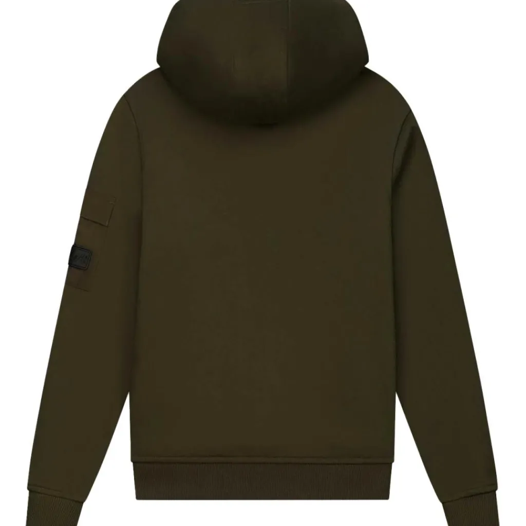 Malelions Nylon Pocket hoodie junior moss green< Truien & Vesten