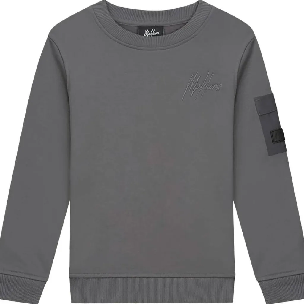 Malelions Nylon Pocket sweater junior anthracite< Truien & Vesten