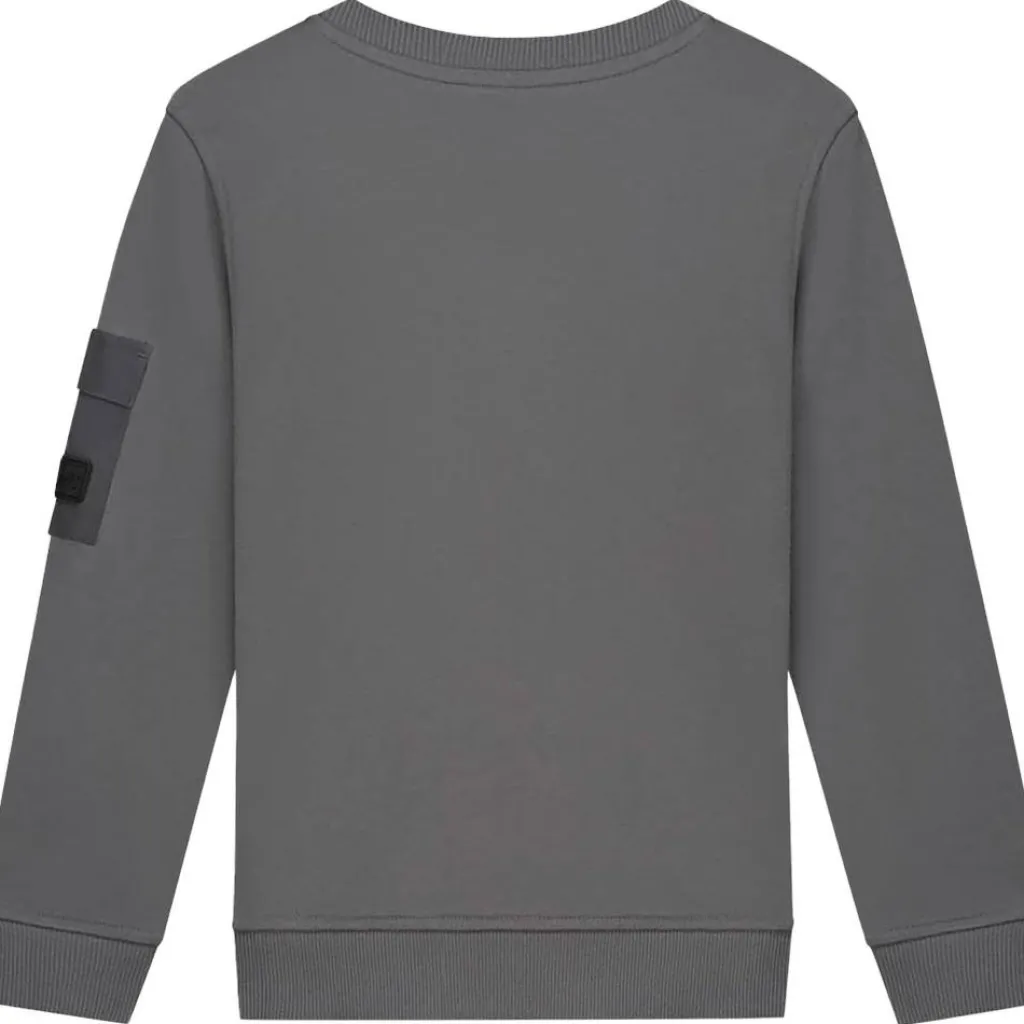 Malelions Nylon Pocket sweater junior anthracite< Truien & Vesten