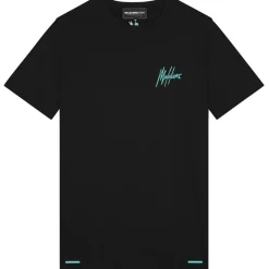 Shirts, Polo's & Blouses-Malelions Sport Counter shirt heren black turquoise