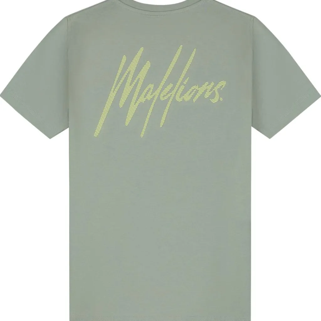 Shirts, Polo's & Blouses-Malelions Striped Signature shirt junior agave green