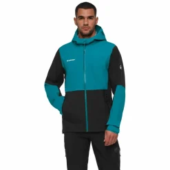 Mammut Linard Guide HS Hooded outdoor jack heren black deep teal< Outdoor Jack