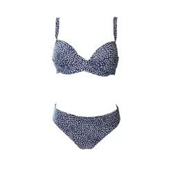 Bikini-Manouxx Small Dot Wire bikini dames navy white