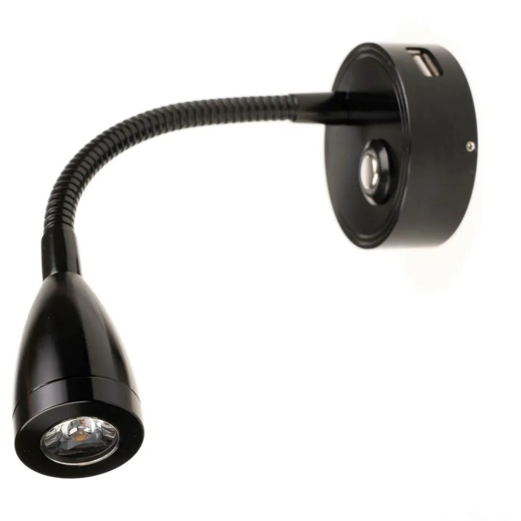 Verlichting-Marine LED Mini Flex USB led opbouwspot zwart