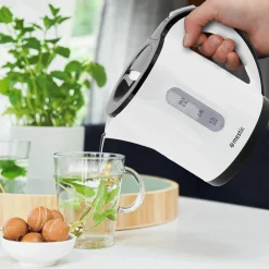 Mestic MWC-100 waterkoker zwart wit< Keukenapparaten