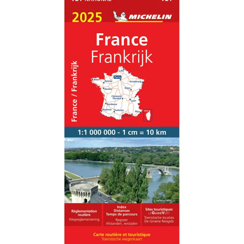 Reisboeken & Kaarten-Michelin 721 Frankrijk wegenkaart 2025