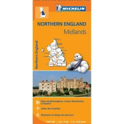 Reisboeken & Kaarten-Michelin 502 Noord-Engeland Midlands wegenkaart