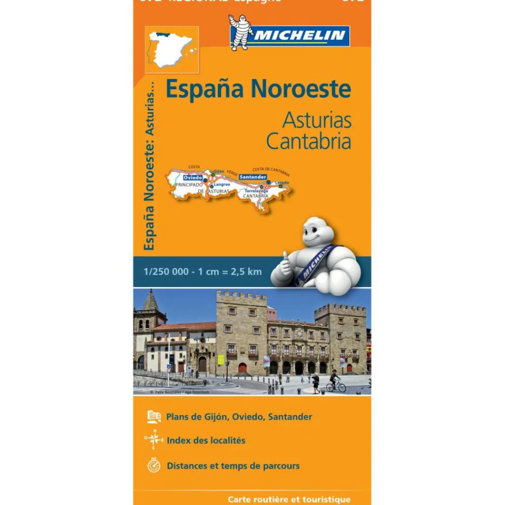 Michelin 572 Noordwest-Spanje Asturias Cantabria wegenkaart< Reisboeken & Kaarten