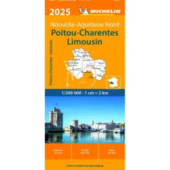 Reisboeken & Kaarten-Michelin 521 Poitou Charentes wegenkaart 2025