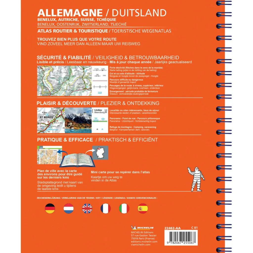 Reisboeken & Kaarten-Michelin Duitsland Benelux Oostenrijk Zwitserland Tsjechië wegenkaart