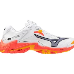 Indoorschoenen-Mizuno Wave Lightning Z8 indoorschoenen heren white fiery coral 2 citrus