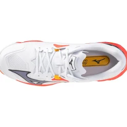 Indoorschoenen-Mizuno Wave Lightning Z8 indoorschoenen heren white fiery coral 2 citrus