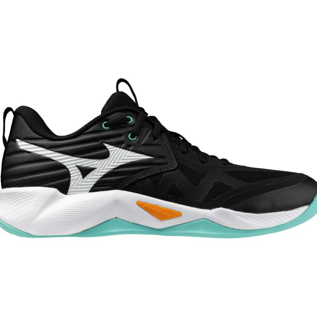Indoorschoenen-Mizuno Wave Momentum Pro indoorschoenen heren black tangelo icegreen