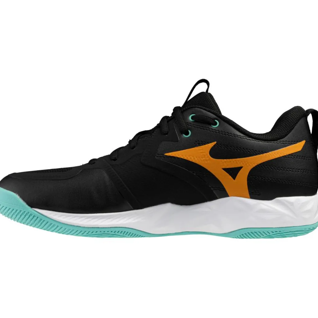 Indoorschoenen-Mizuno Wave Momentum Pro indoorschoenen heren black tangelo icegreen