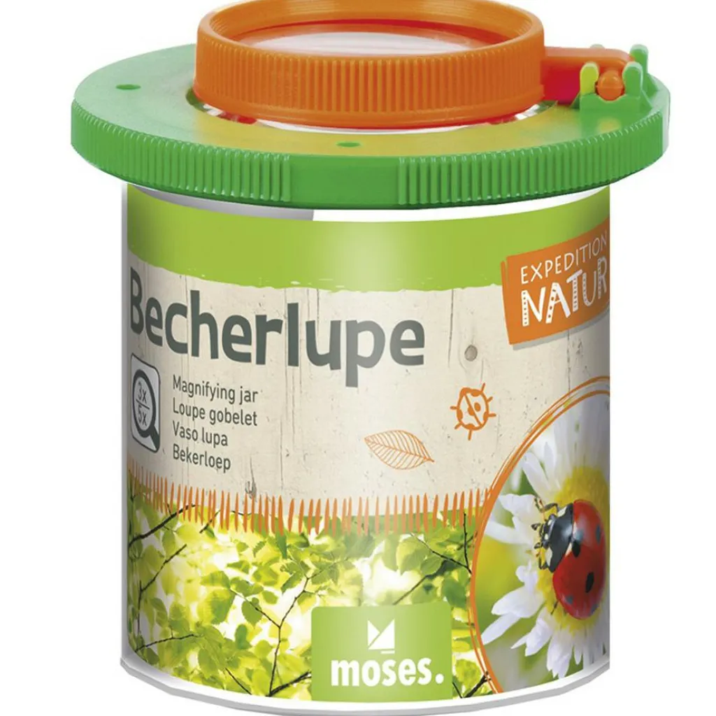Moses. Verlag Expeditie Natuur beker met loep basic< Buitenspelen & Spelletjes