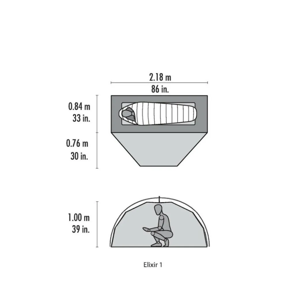 1-Persoons Tent|Tunneltenten-MSR Elixir 1 lichtgewicht koepeltent green