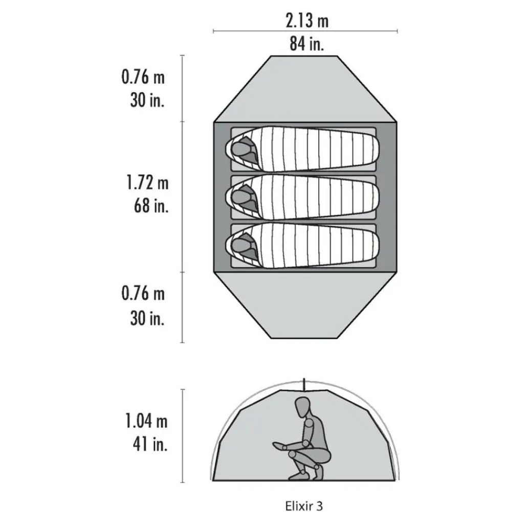 MSR Elixir 3 lichtgewicht koepeltent green< 3-Persoons Tent|Tunneltenten