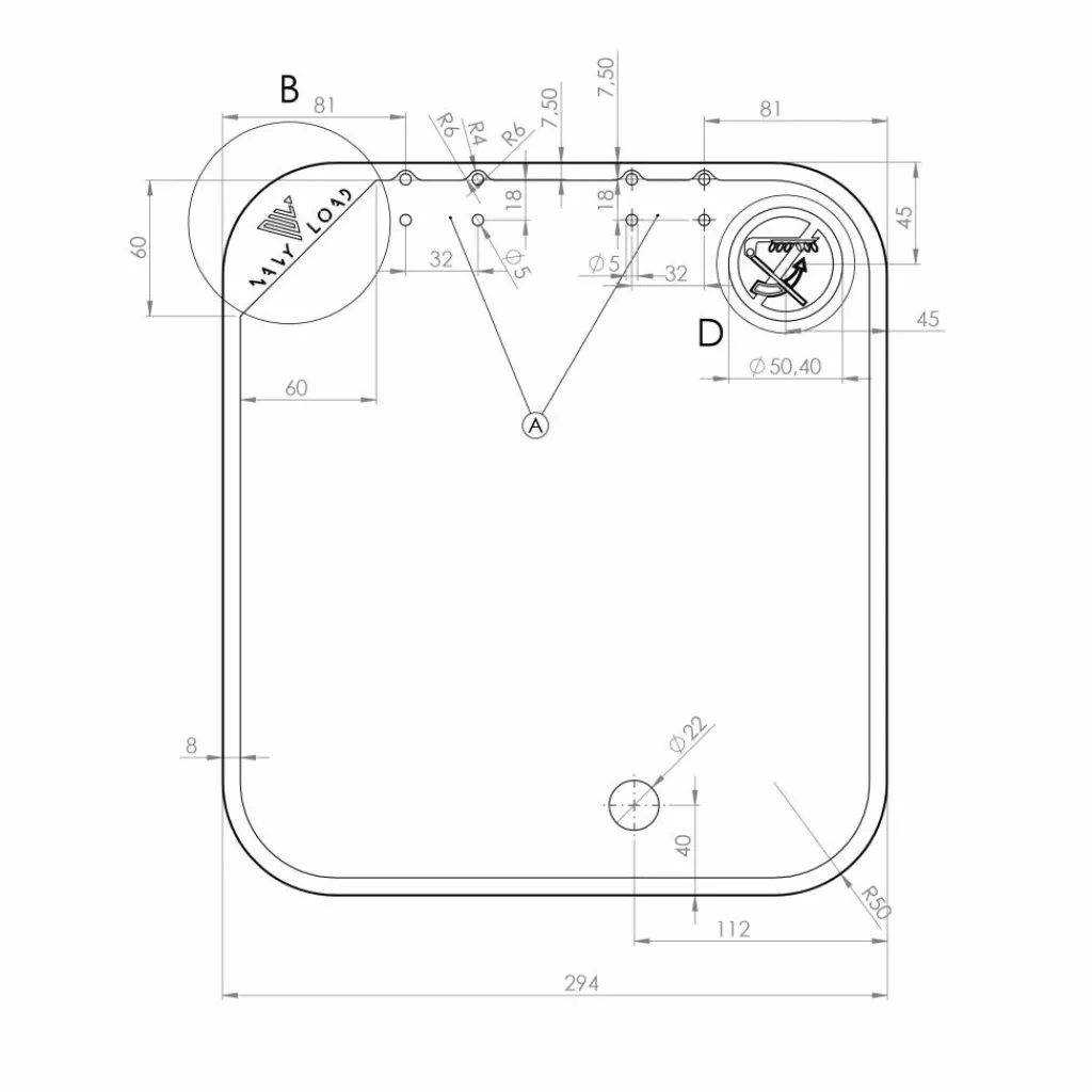 Kooktoestellen Inbouw-Navy Load Glasplaat voor Medium 1-pits kookplaat