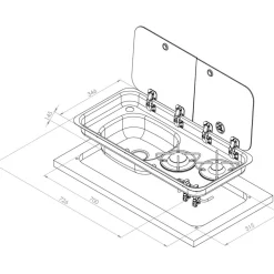Navy Load  2-pits kook-spoelcombinatie links< Kooktoestellen Inbouw
