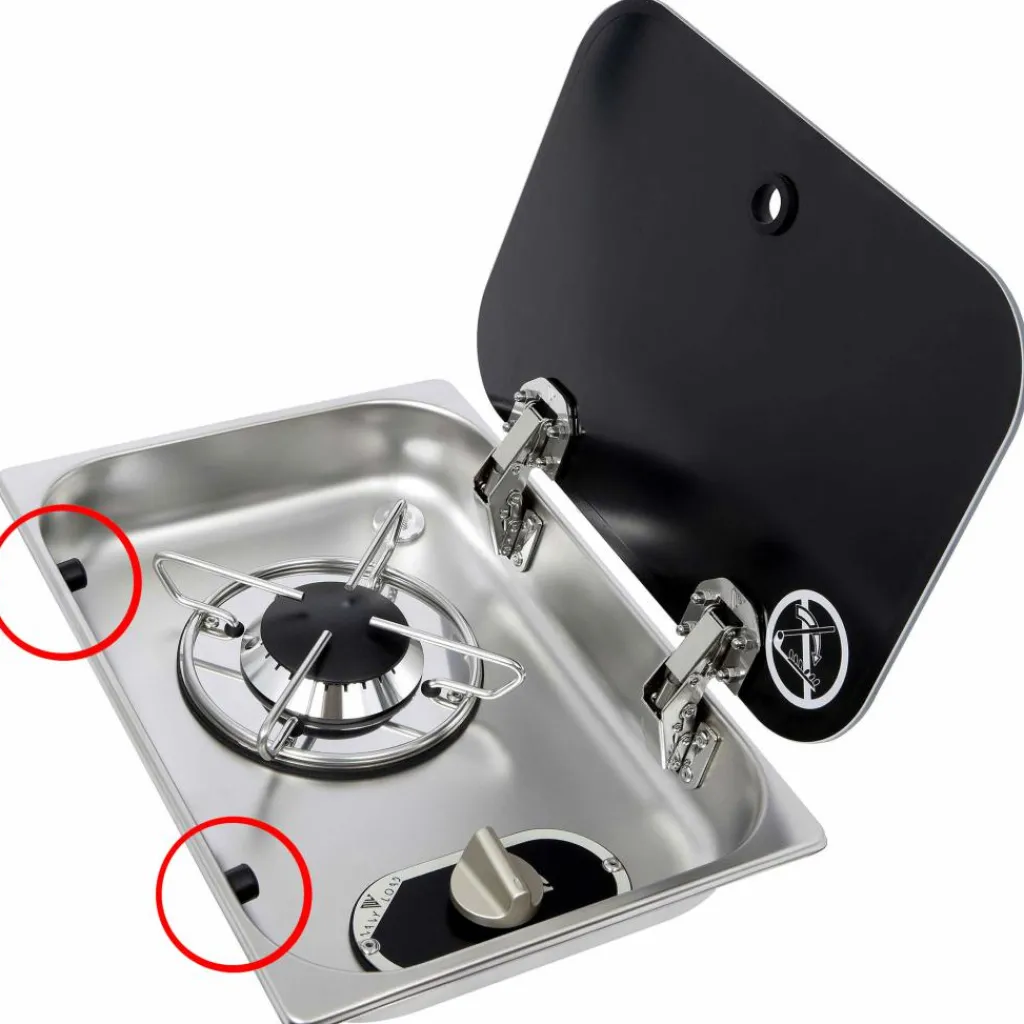 Kooktoestellen Inbouw-Navy Load Steundop glasplaat zwart per 2 stuks