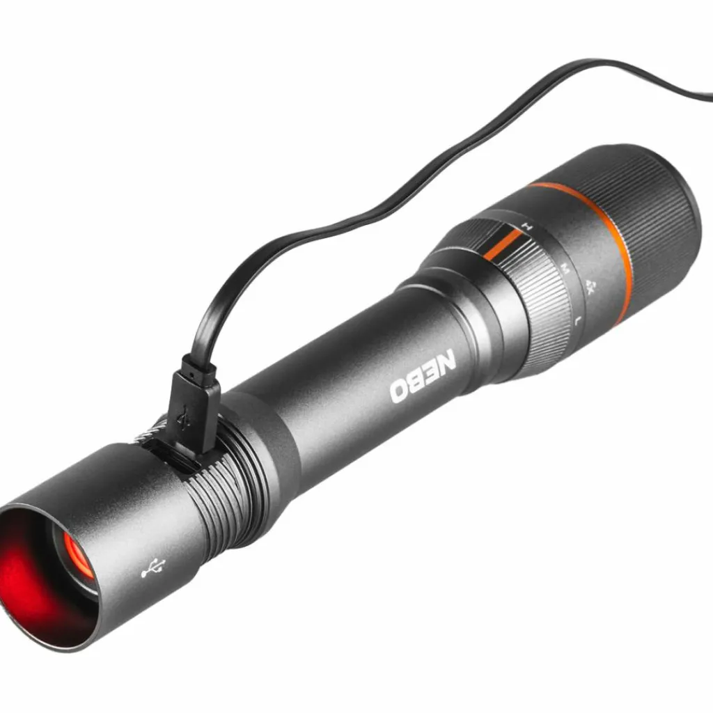 Nebo Davinci 2000 oplaadbare zaklamp grijs< Verlichting|Zaklampen