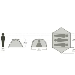 3-Persoons Tent|Tunneltenten-Nemo Aurora Ridge 3P & Footprint lichtgewicht koepeltent grey