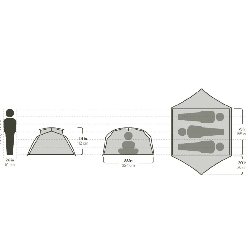 3-Persoons Tent|Tunneltenten-Nemo Aurora Ridge 3P & Footprint lichtgewicht koepeltent grey