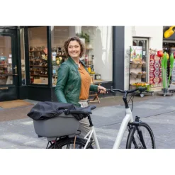 Fietstassen-New Looxs Clipper With Handle 28 liter fietsmand black