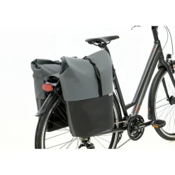Fietstassen-New Looxs  Nyborg Double 34 liter fietstas dark grey black
