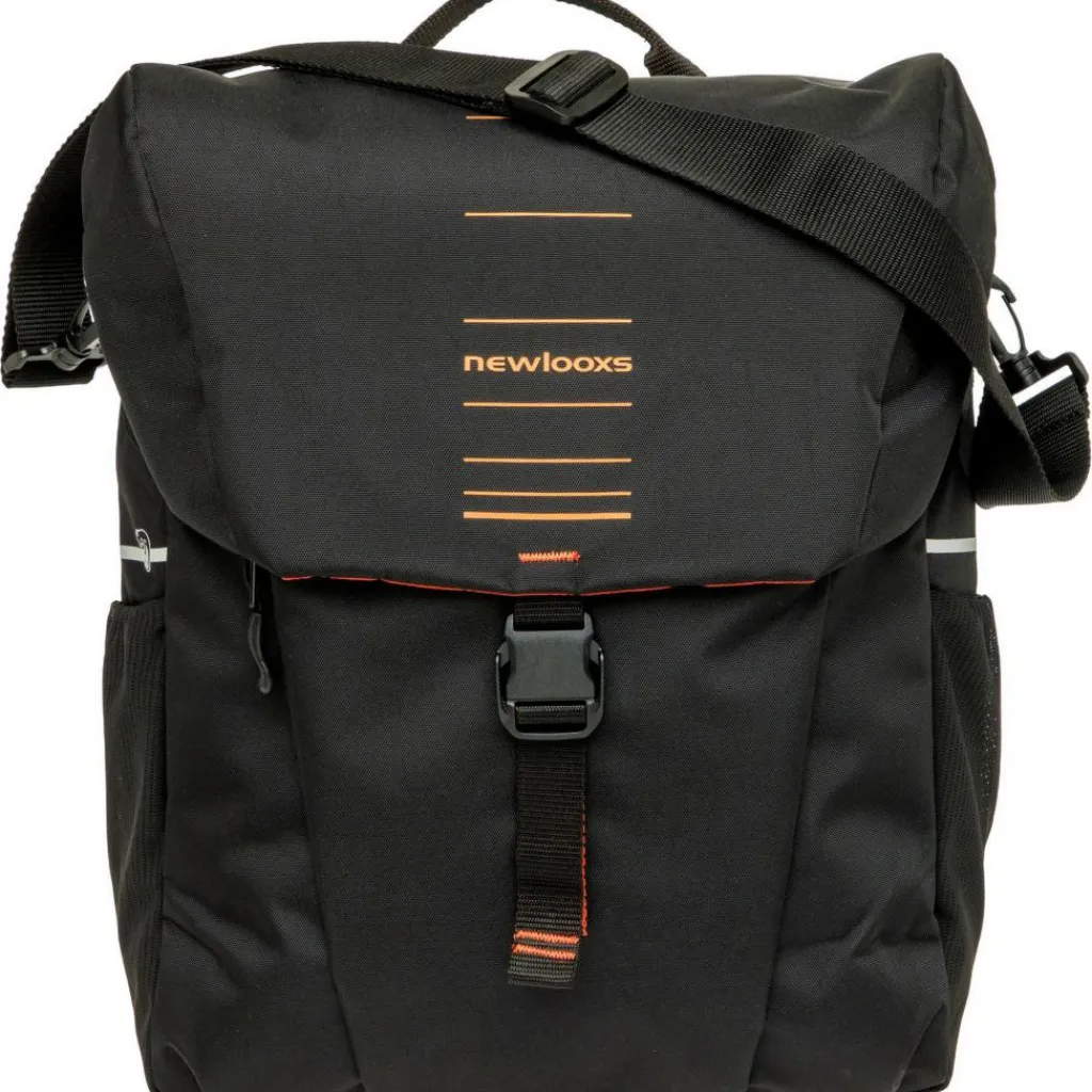 New Looxs Vigo Single fietstas 20 liter black orange< Fietstassen